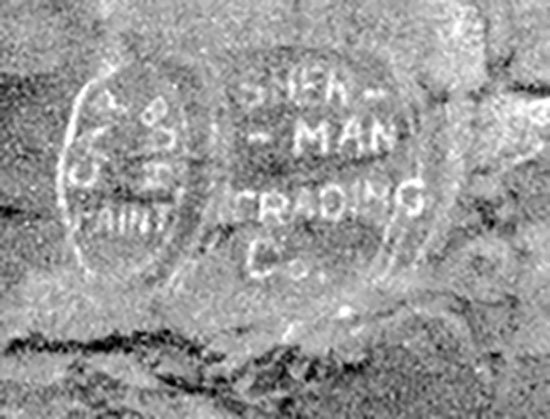 Sherman Trading Co. pained ad at Lone Rock.