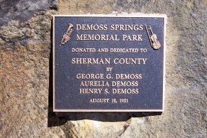 DeMoss Springs Memorial Park plaque.