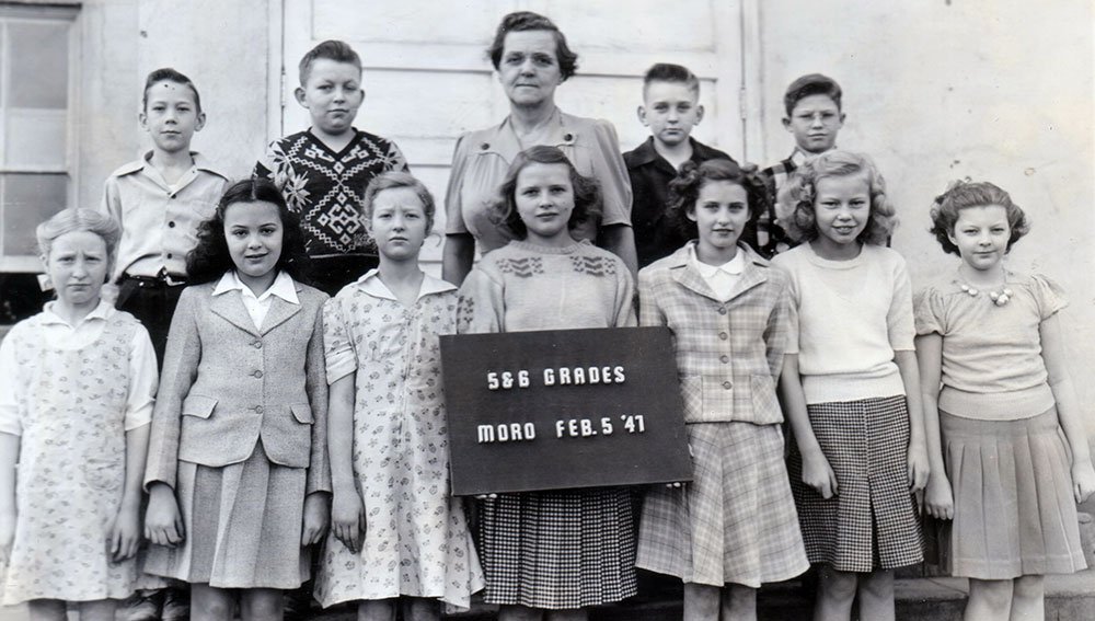 Mrs. Zevely's class, February 5, 1947 at the Moro Grade School.