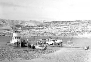 Ferry crossing in the Grant, Oregon area (Sherman County) in 1962.
