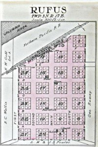 Plat Map of Rufus, Oregon.