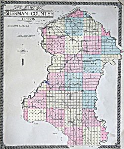 Plat Map of Sherman County, Oregon.