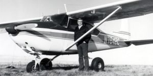 Larry Kaseberg with his Cessna 182