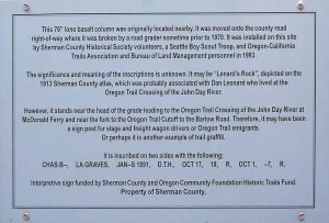 Leonard's Rock, Sherman County, Oregon