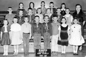 Grace Zeverly's class, 1961-62 at the Wasco Grade School, Wasco, Oregon