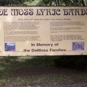 Photo of the DeMoss Lyric Bards sign in DeMoss Park