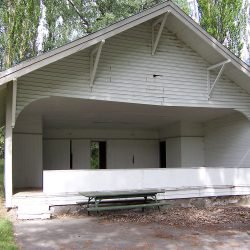 One of the historic buildings at DeMoss Springs, Oregon.