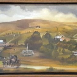 Photo of a painting of DeMoss Springs in Sherman County, Oregon.