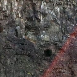 Photo of rock advertising in Cottonwood Canyon. Insure Your Horse.
