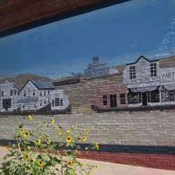 Mural on building in downtown Moro, Oregon.