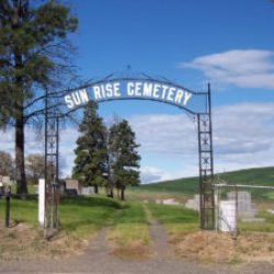 Photo of Sun Rise Cemetery&rsquo;s unique turnstile allow access for people but not horses or cattle.
